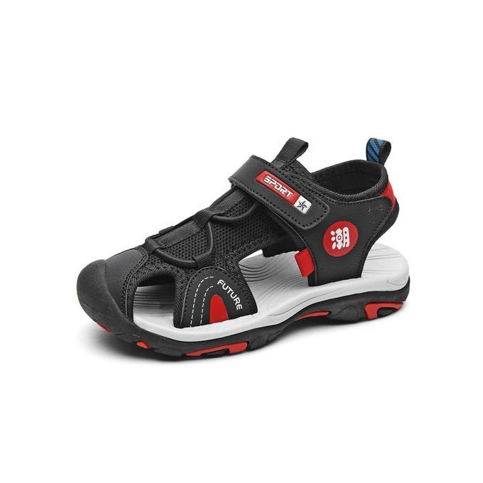 Boy Casual School Outing Anti-Slip Lightweight Sandals - Black+Red