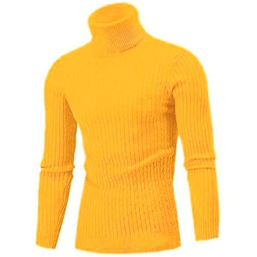 Unisex Long Sleeve Turtleneck T-shirt - Yellow