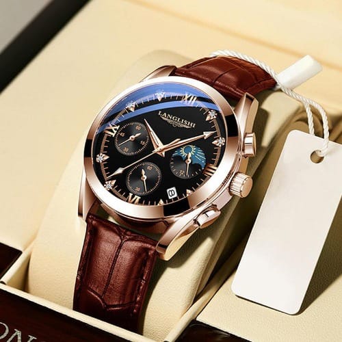 Men's Casual Leather Wristwatch