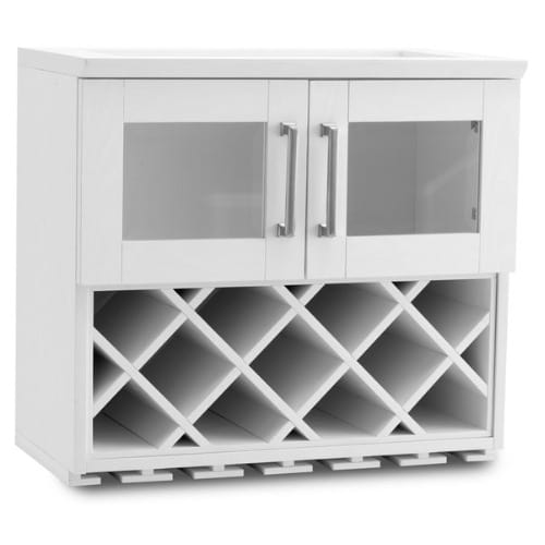 Home Bar Shaker Style Wall Wine Rack - White