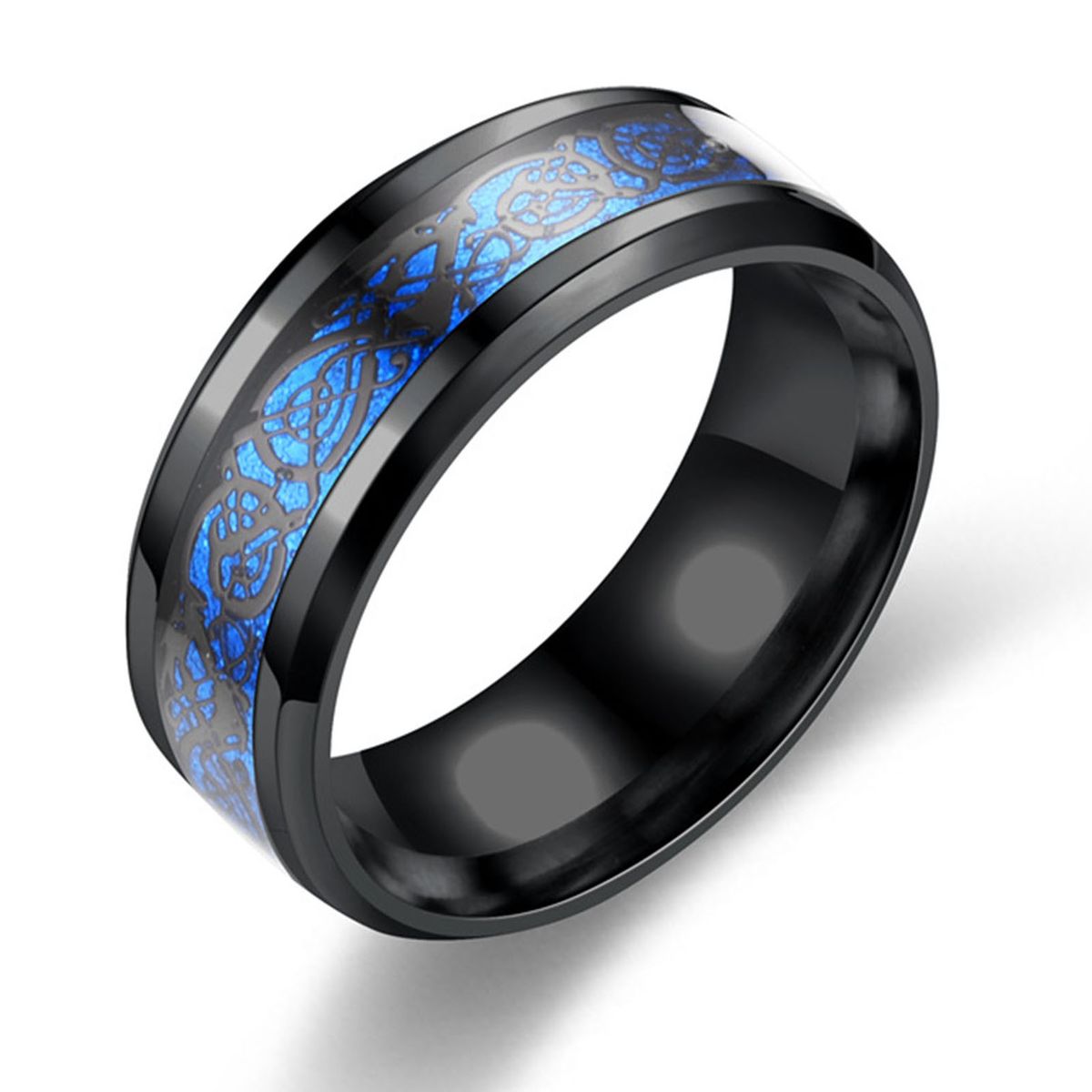 Simple Men Luminous Dragon Pattern-Black & Blue