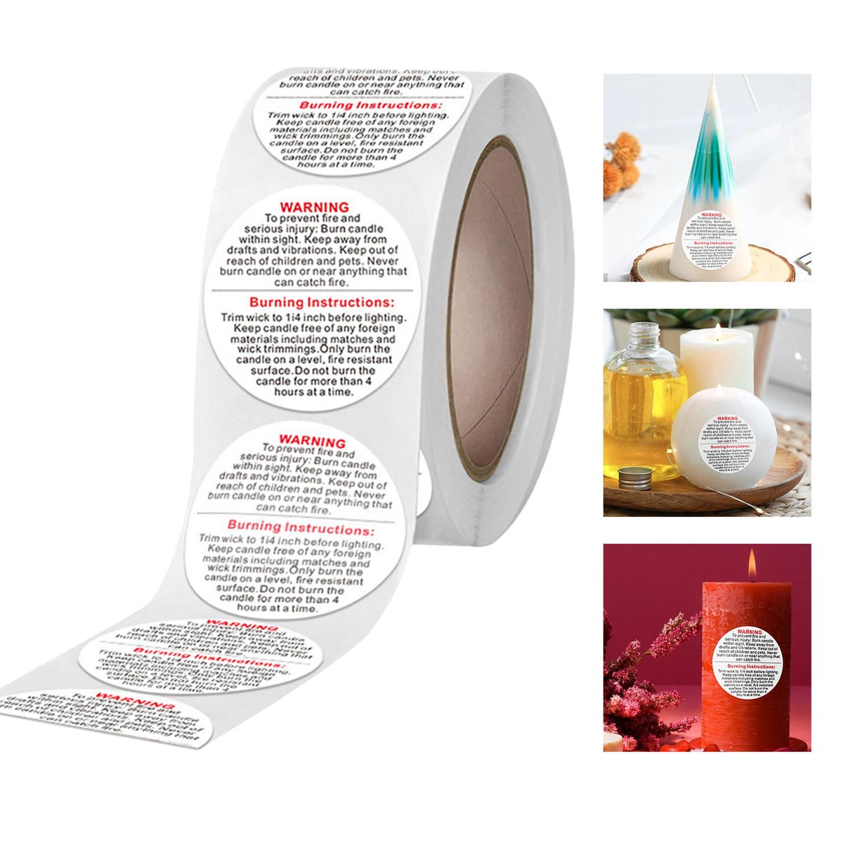 500x Extreme Warning Stickers Round Stickers Personal