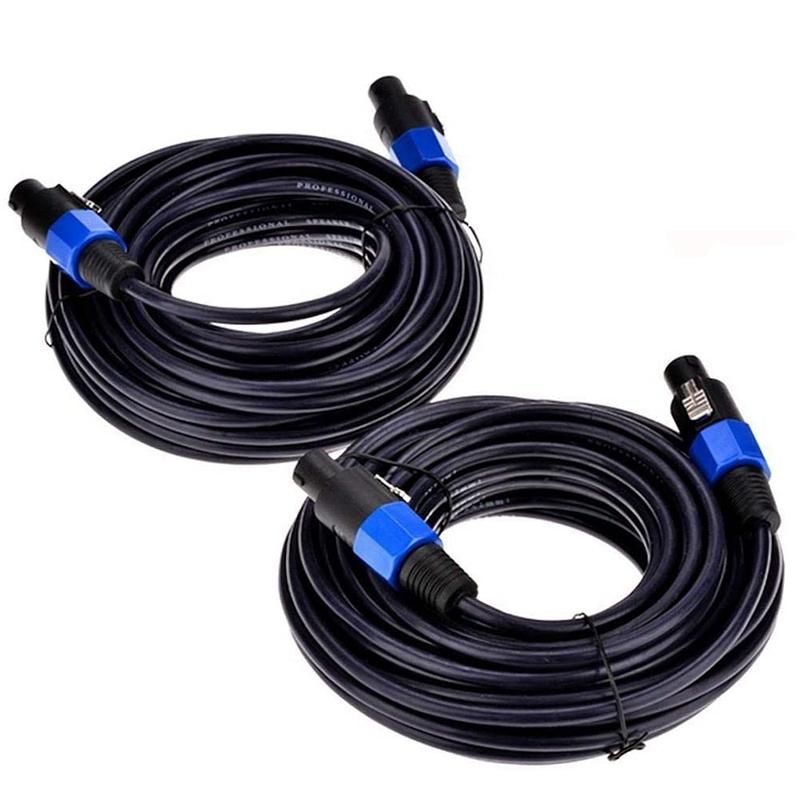 25 Ft Male Speakon to Speakon Cables, 12 Gauge AWG Audio Co