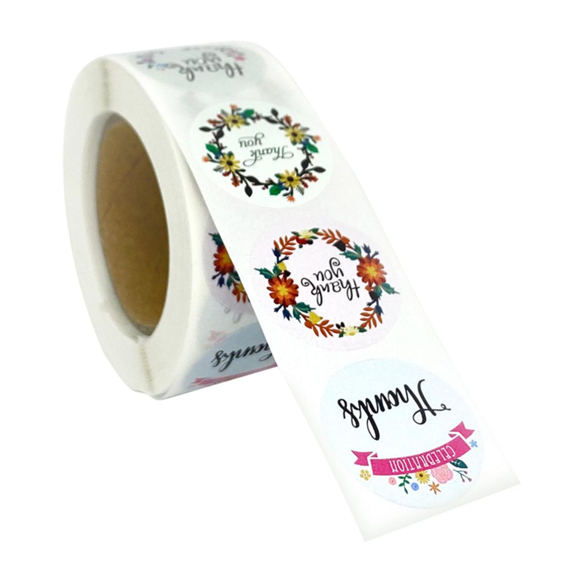500pcs Floral Thank You Stickers Paper Gift Card Adhesive Style4