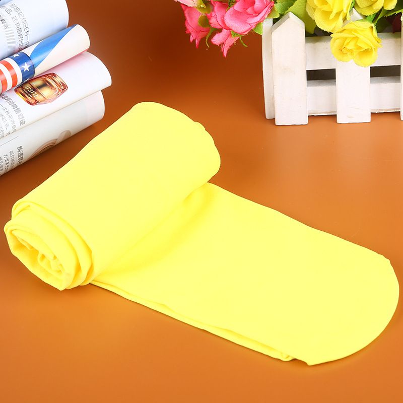Spring And Summer Velvet Color Large Elastic Bottom Socks Silk Stockings Yellow
