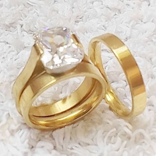 Romanian Goid Plated Wedding Ring Set