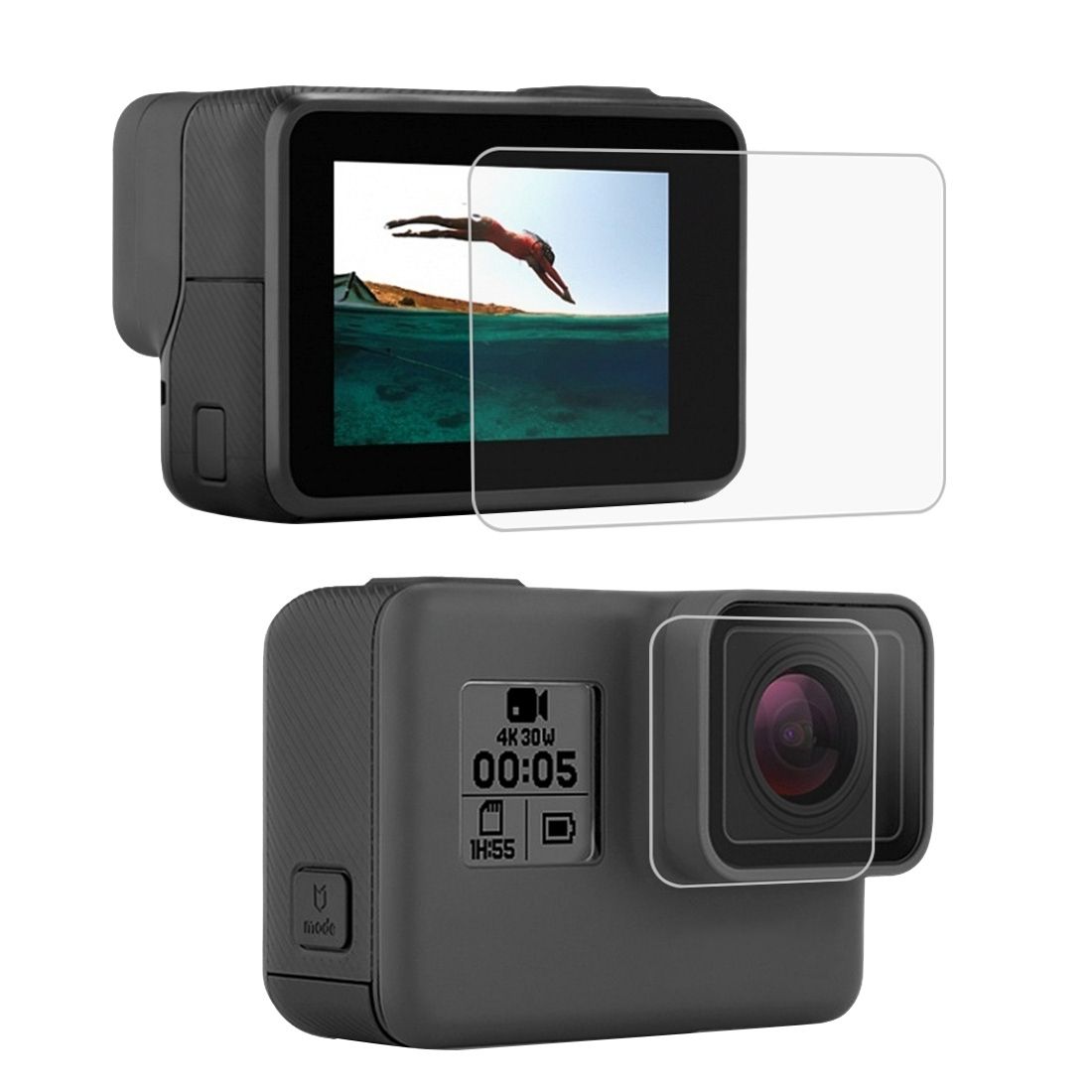 For GoPro HERO7 Black /HERO7 Silver / HERO7 White /6 /5 Lens HD Screen Protector + LCD Display Tempered Glass Film