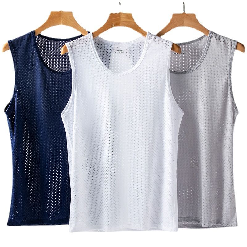 3PCS Men's Ice Silk Mesh Tank Top Sleeveless Vests