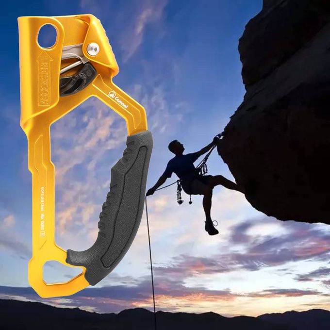 Climbing Hand Ascender Tree Rappelling Gear Aviation Right Hand Golden