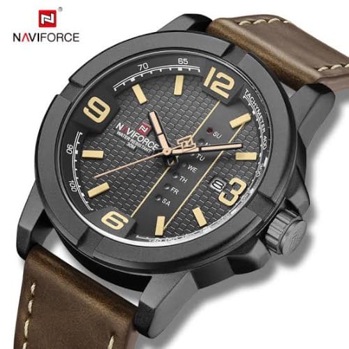 Luxury Men’s Leather Strap Water Resistance Wrist Watch