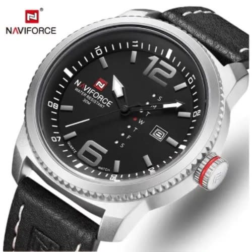 Black Leather Strap Luminous Men’s Wrist Watch