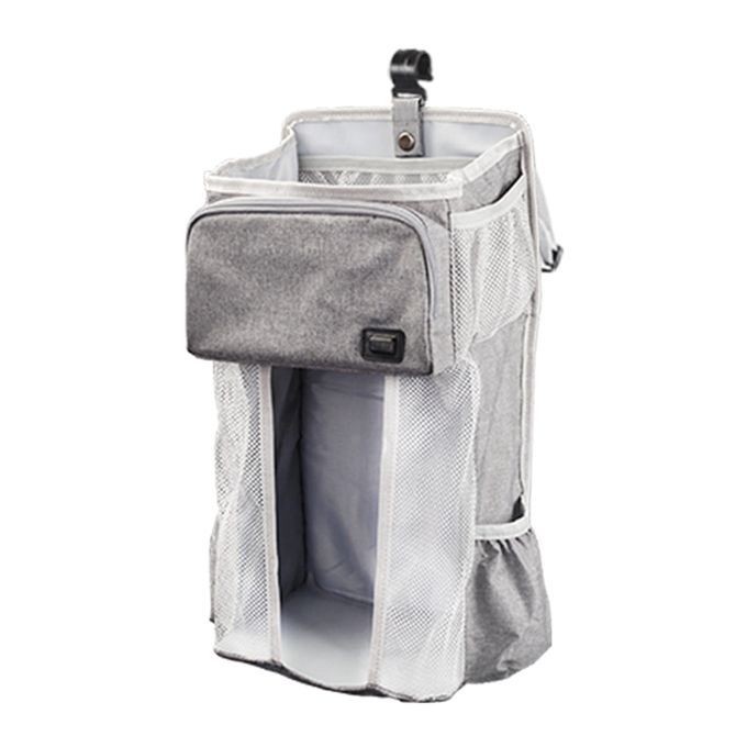 Polyester Crib Hanging Bag USB Baby Wipe Warmer Storage Foldable Grey