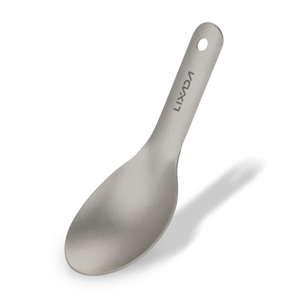 Lixada Short Handle Titanium Spoon Ultralight Children Baby Spoon Outdoor Camping Picnic Flatware