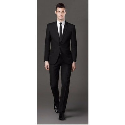 Smart Plain Suit - Black