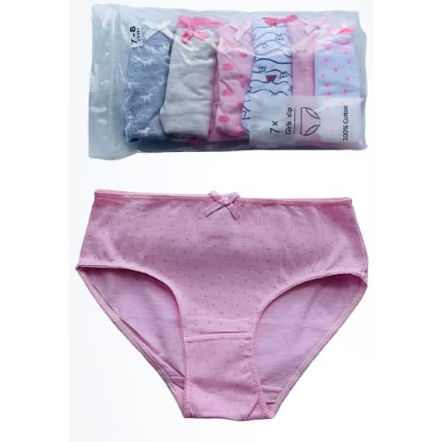 7 Pack Colored Girls Briefs- F3