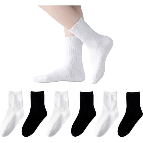 Socks For Boys And Girls - Black & White -Set Of 6