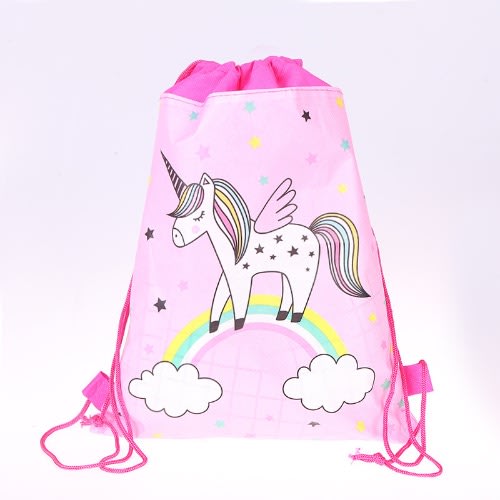 Pink Unicorn Drawstring Party Bag - 12 Pcs