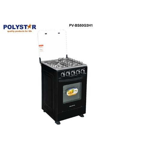 3 Gas + 1 Electric Hot Plate Standing Gas Cooker, Auto Ignition With Grill Pv-bs50g3h1
