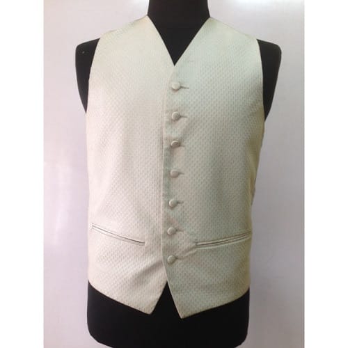 Men's Textured Waistcoat - Cream