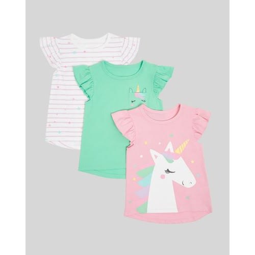 Girl's Unicorn T-shirt- Pack Of 3