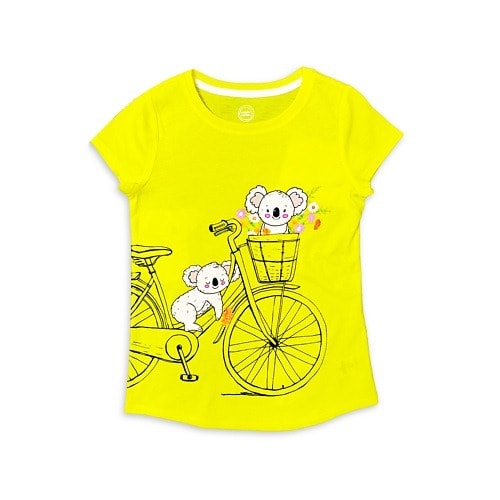 Girls Koala Trip Graphic Short Sleeve Slime T-shirt - Yellow
