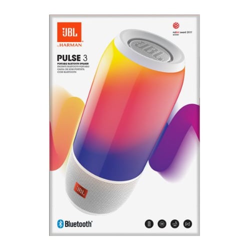 Pulse 3 Wireless Portable Speaker With Vibrant Lightshow White