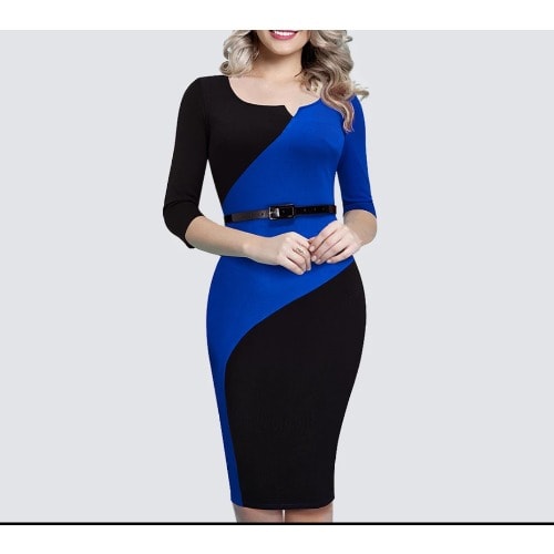 Beautiful Bodycon Patch Work Dress Without-belt