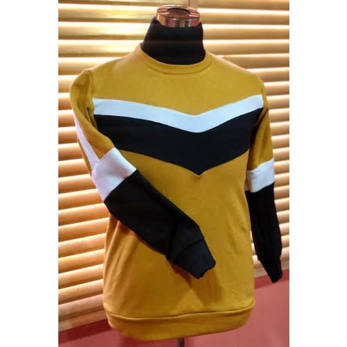 Eml Unisex Golden Yellow Sweatshirt With A White And Black Patch