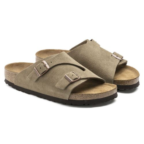 Italian Genuine Swede Leather Birkenstock Slippers - Beige
