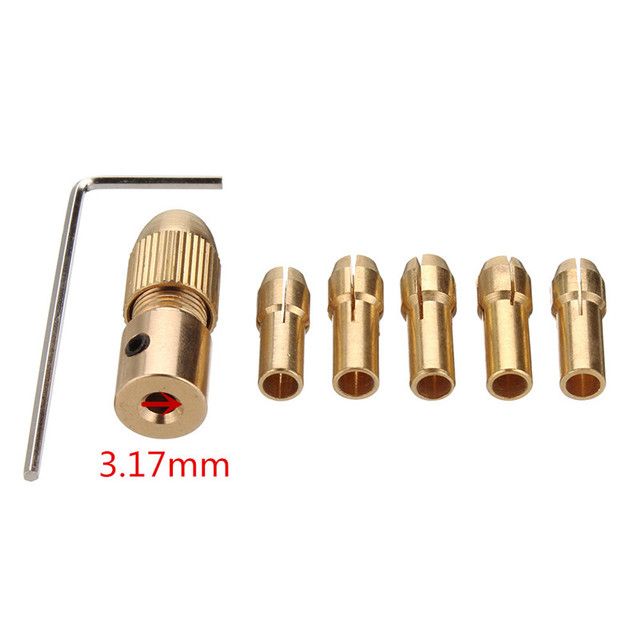 8pcs 0.5-3mm Copper Small Electric Drill Bit Drill Chucks