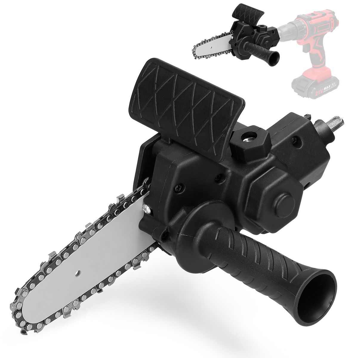 4 Inch Electric Drill Modified To Electric Chainsaw Tool