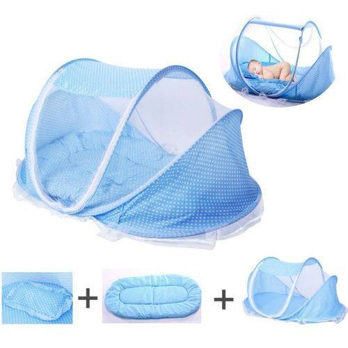 POP UP BABY BED WITH MOSQUITO NET(BLUE)