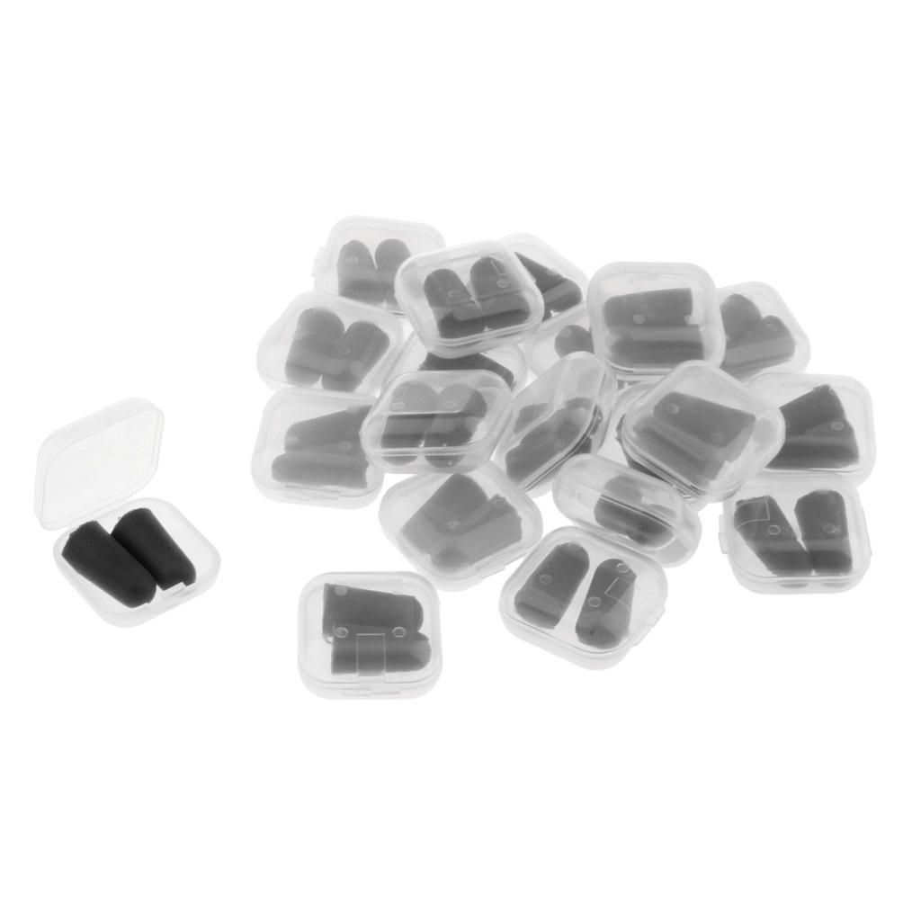 20 Pairs Disposable Super Soft Sponge Ear Plugs Noise Reduction Black