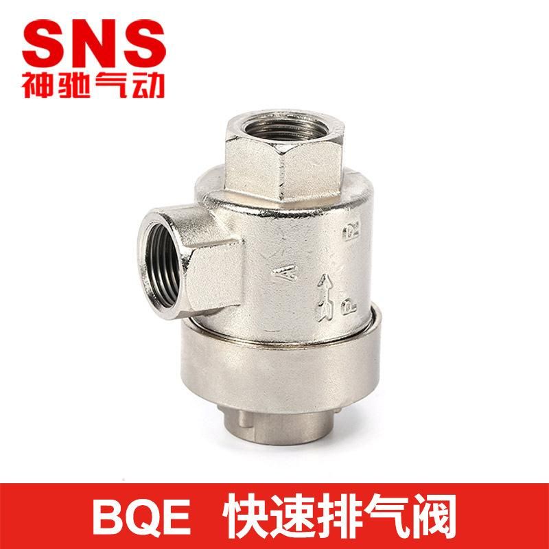 Sns Shenchi Pneumatic Hot Sale Promotion Bqe Series Quick Exhaust Valve Pneumatic One-Way through Way Valve Price Cheap