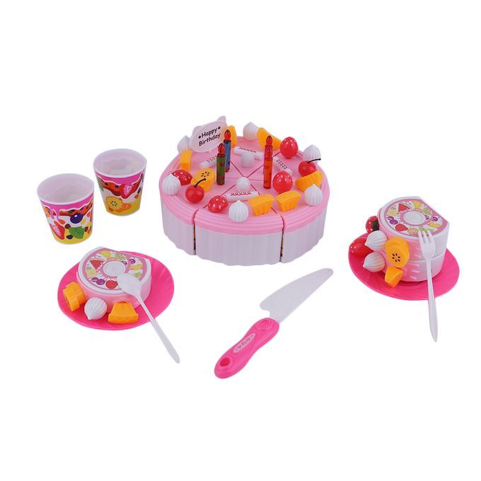 DM Birthday Cake DIY Model For Children Kids Early Educational Cl Ic Toy-Pink