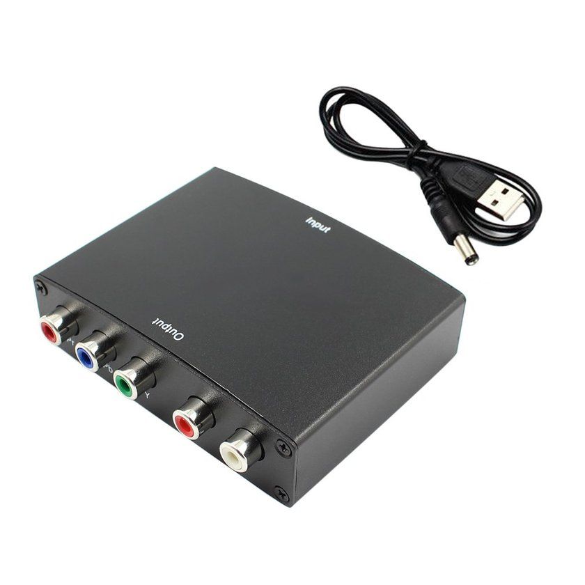 HDMI- Ompatible To 5R A RGB  Omponent YPbPr Video +R/L Audio Adapter  Onverter-bla K