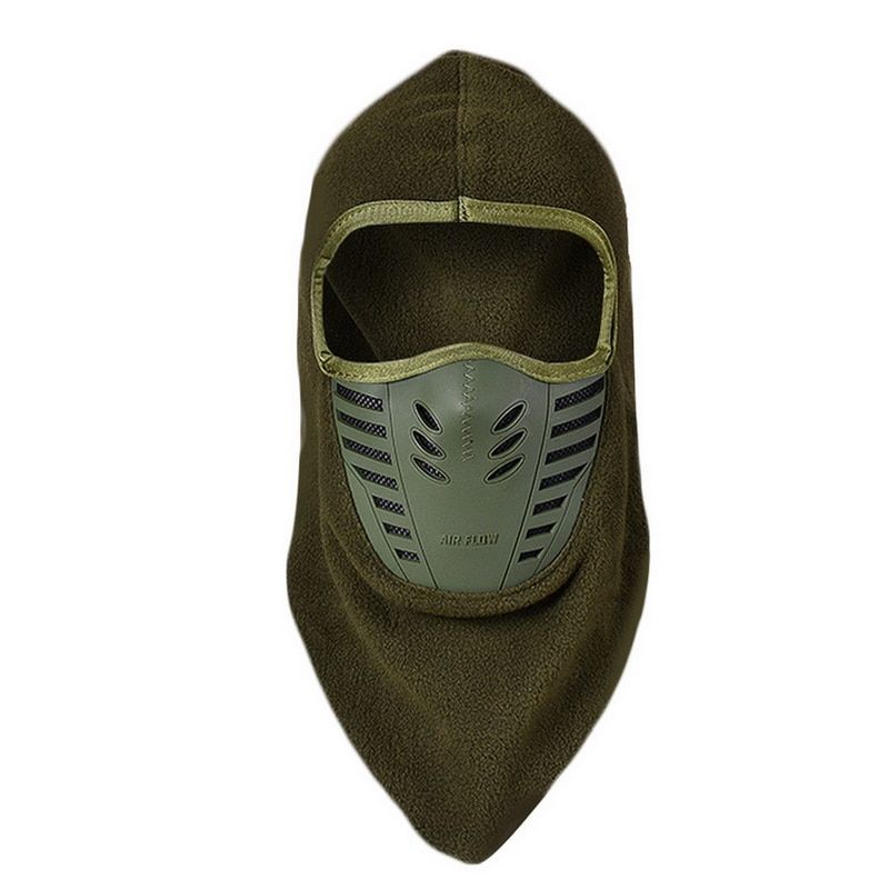 Winter Windproof Hiking Caps Men Warm Thermal Fleece Balaclava Face Beanies,Ski Bike Motorcycle Neck Warmer  Hat-army Green