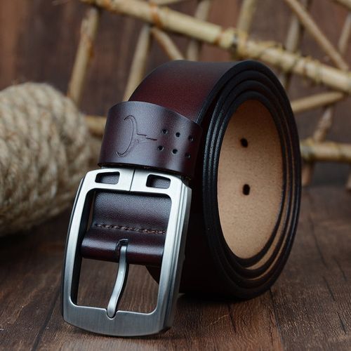 Cowather Cowhide Genuine Leather Belts For Men Strap Male Pin Buckle Vintage Jeans Belt 100-150 Cm