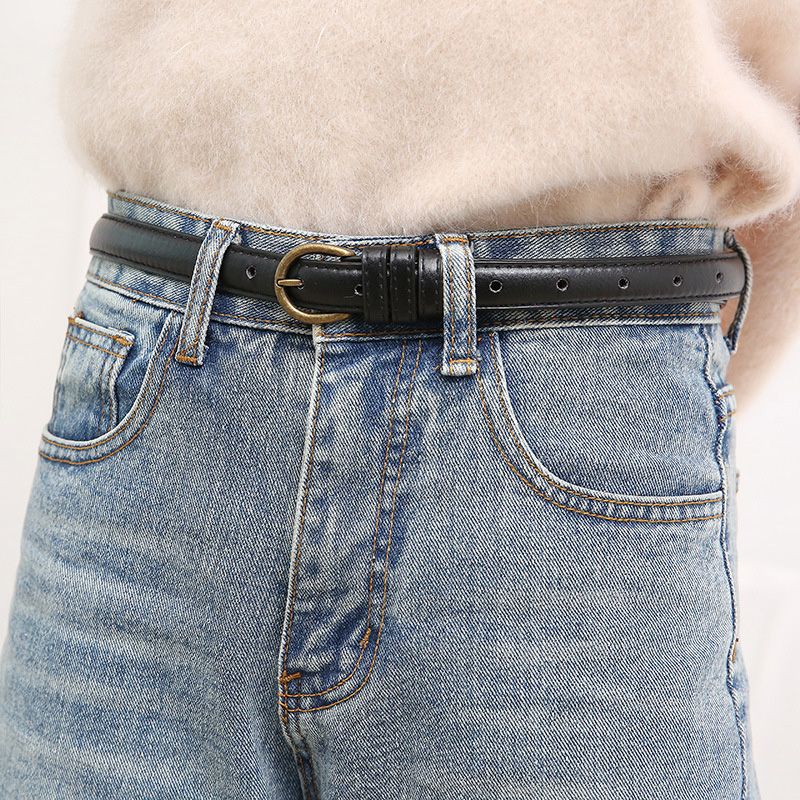 Women Belt Vintage Buckle Skinny Waist Strap Pin