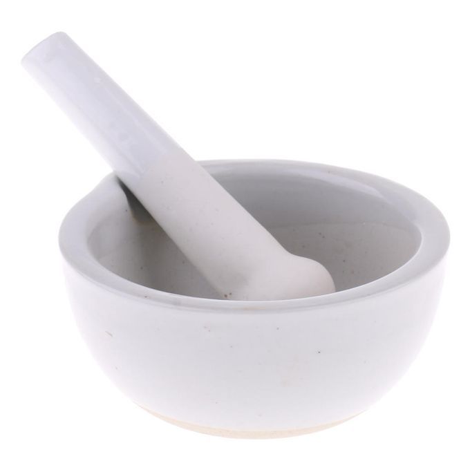 Porcelain Mortar & Pestle Mixing Grinding Bowl Set Lab Tool Supplies
