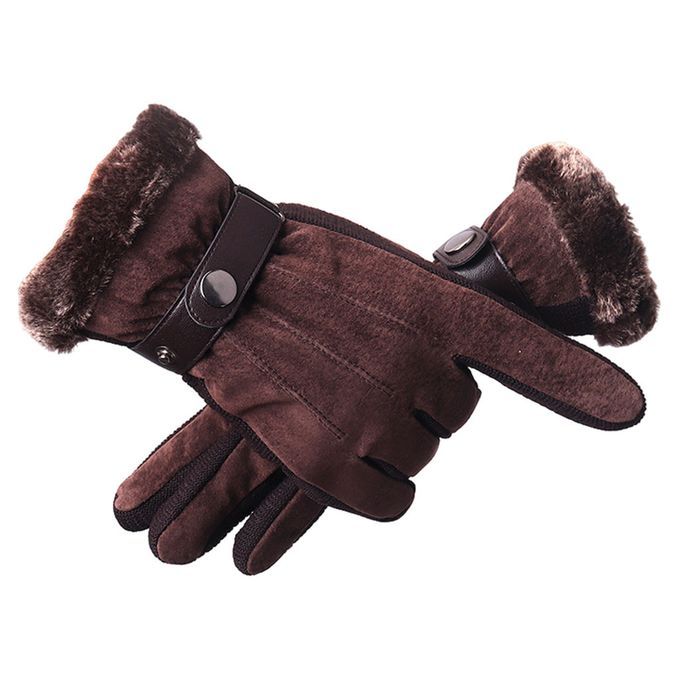 Windproof Snow  Ski Glove AntiSlip Pigskin Leather For A 7DBrown