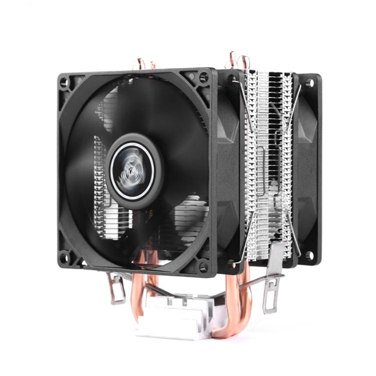 2 Copper Tube CPU Radiator Without Light 3-pin Double Fan 2 Tube Without Light 3-pin Double Fan