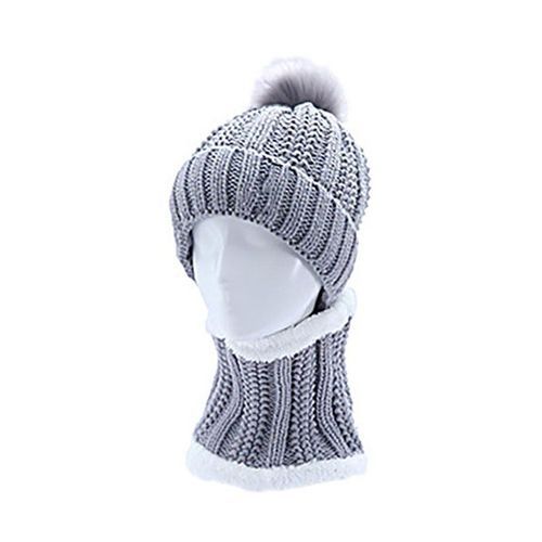 Women Autumn Winter Warm Cold-proof Outdoor Scarf Shawl-Grey