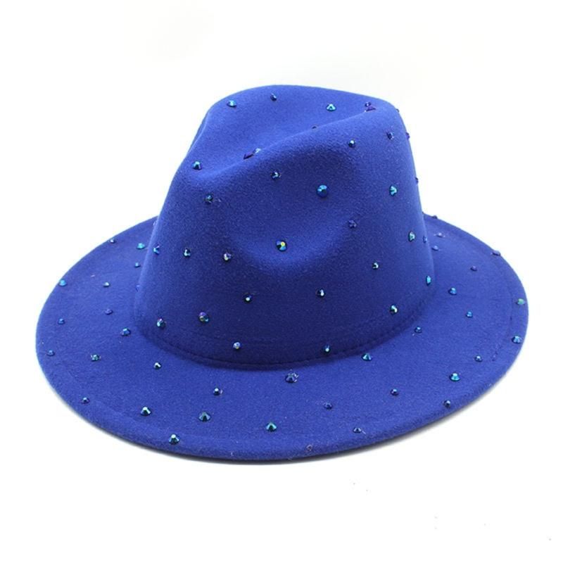 Bejeweled Hat Wide Brim Cowboy Hat Versatile for Men Women Singers Comedian