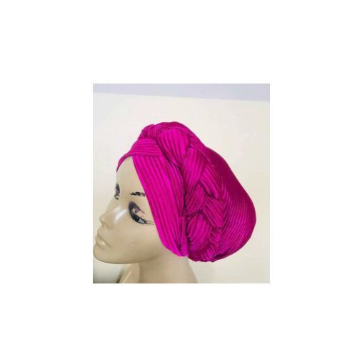 Beautiful Braid Turban Cap  -pink