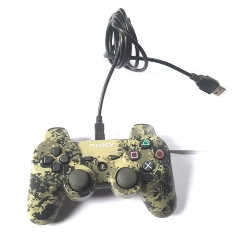 Ps3 Wireless Pad - Green Camo + Cable