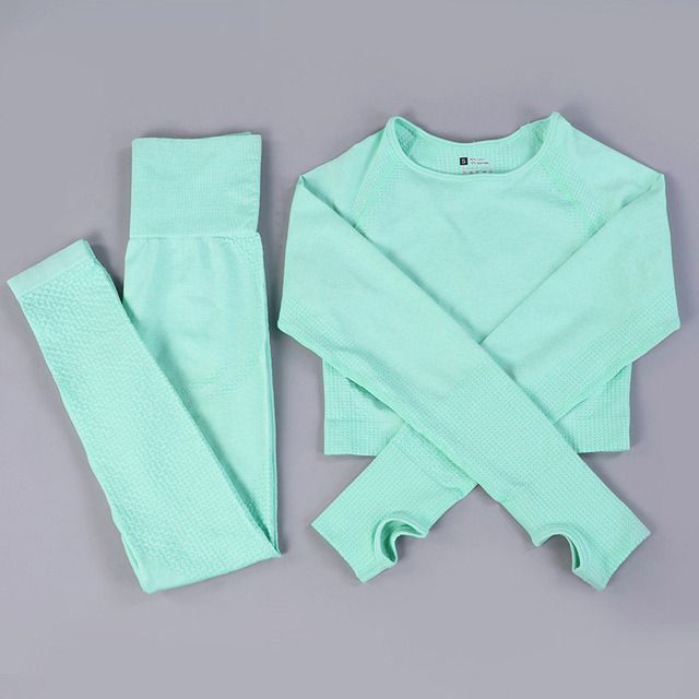 Woman Sport Outfit Fitness Suits Sports Wear For 2 Green_S