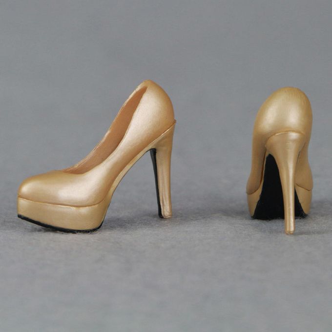 Gold 16 Scale Stiletto Heeled Shoes For 12 Inch Female Figure Gold