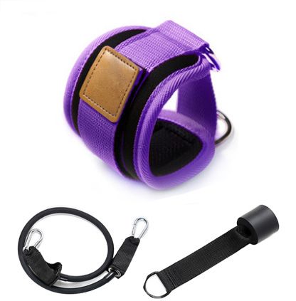 (Purple)Resistance Bands With Ankle Straps Cuff With Cable For Attachment Booty  Thigh Leg Pulley Strap Lifting Fitness Exercise WAR