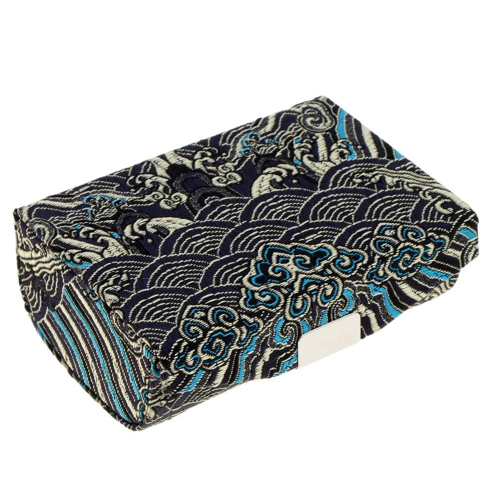 Fashion Retro  Case In Fabric Silk Brocade Hard Case Black